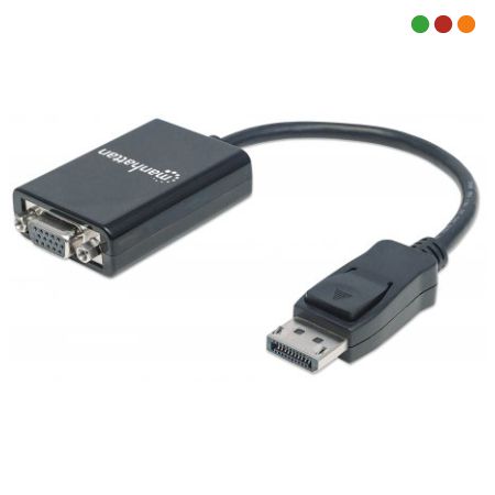 Adaptador DisplayPort M a VGA H / 15cm - Negro - Manhattan