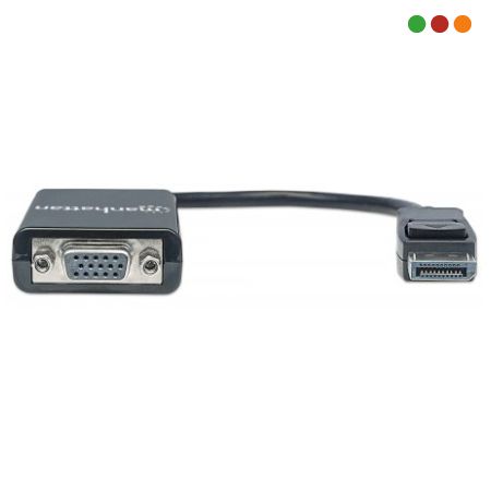 Adaptador DisplayPort M a VGA H / 15cm - Negro - Manhattan - Imagen 2