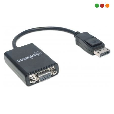Adaptador DisplayPort M a VGA H / 15cm - Negro - Manhattan - Imagen 3