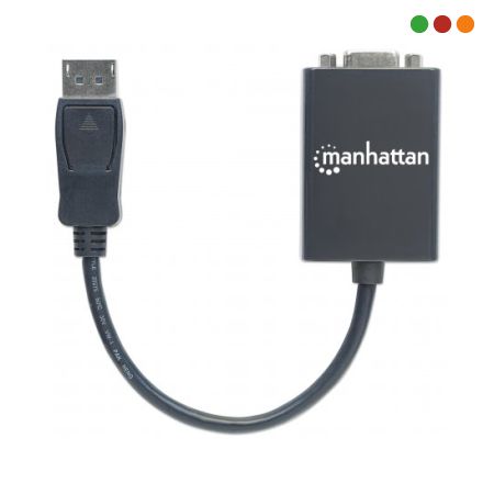Adaptador DisplayPort M a VGA H / 15cm - Negro - Manhattan - Imagen 4