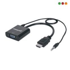 Adaptador HDMI M a VGA H c/audio Blister | Manhattan