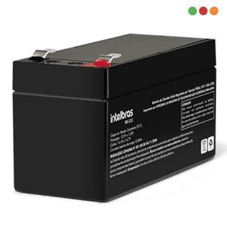 Bateria de 12V 1,2 Amp - F1 - XB 1212 - INTELBRAS - Imagen 2