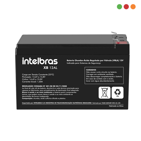 Bateria de 12V 6 Amp - F1 - XB 12AL - INTELBRAS - Imagen 3