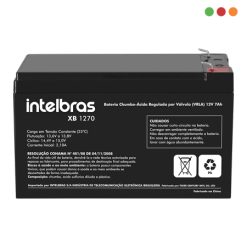 Bateria de 12V 7 Amp - F2 - XB 1270 - INTELBRAS