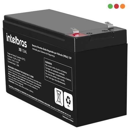 Bateria de 12V 7 Amp - F2 - XB 1270 - INTELBRAS - Imagen 3