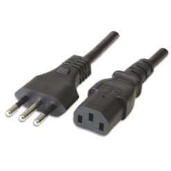 Cable Alim. Macho (C13) a 3 en Linea | 1,8 Mts. 0,75 mm Manhattan