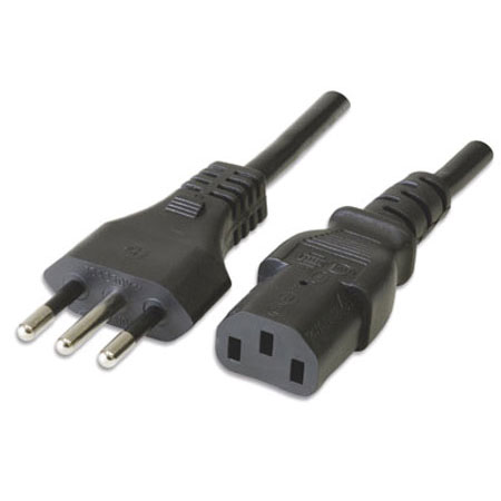 Cable Alim. Macho (C13) a 3 en Linea | 1,8 Mts. 0,75 mm Manhattan