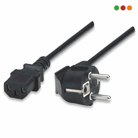 Cable Alim. Macho (C13) a Schuko | 1,5 Mts.0,75mm | Anbyte
