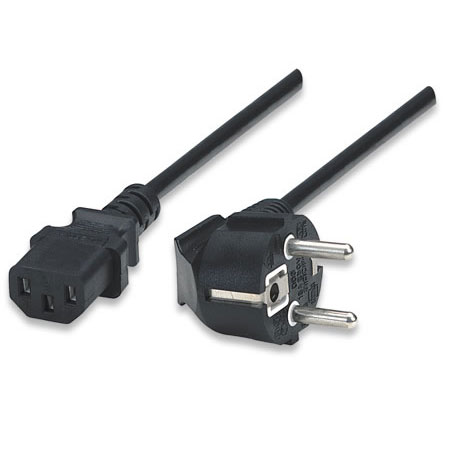 Cable Alim. Macho (C13) a Schuko | 1,8 Mts. 0,75 mm Manhattan