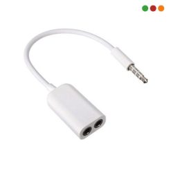 Cable Audio 1 Spica 3,5" Macho a 2 Spica 3,5" Hembra OEM
