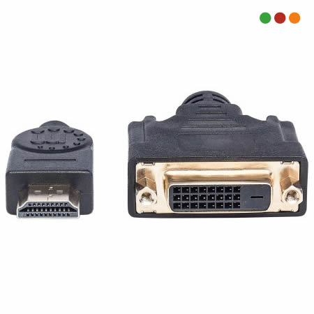 Cable HDMI a DVI-D 24+1 macho/hembra 20 cm Manhattan - Imagen 2