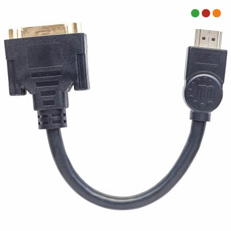 Cable HDMI a DVI-D 24+1 macho/hembra 20 cm Manhattan - Imagen 3