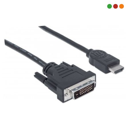 Cable HDMI a DVI-D 24+1 macho/macho 1,8 mts Manhattan - Imagen 2