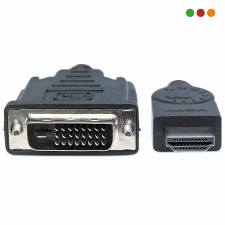 Cable HDMI a DVI-D 24+1 macho/macho 3,0 mts Manhattan - Imagen 2