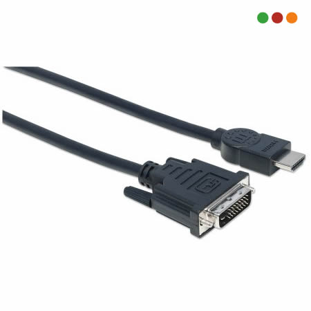 Cable HDMI a DVI-D 24+1 macho/macho 3,0 mts Manhattan - Imagen 3