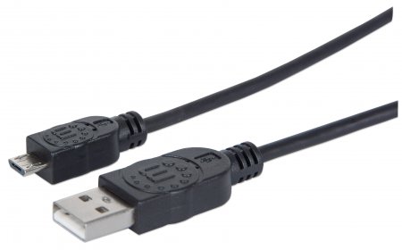 Cable USB 2.0 a MicroB macho/macho 1.0 mts Manhattan