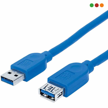 Cable USB 3.0 Extension 1 Mt. / Azul - Manhattan