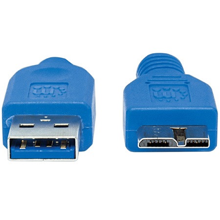 Cable USB 3,0 a MicroB 0.5 mts Azul | Manhattan - Imagen 3