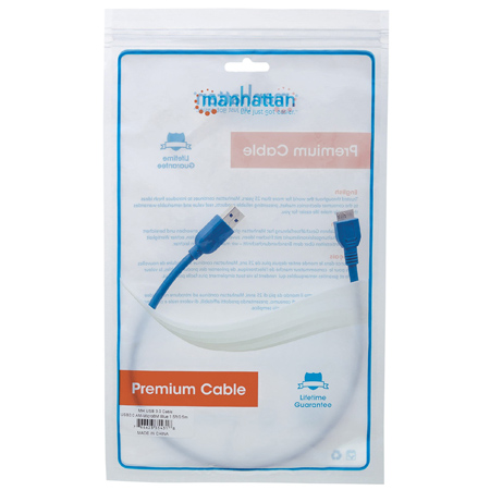 Cable USB 3,0 a MicroB 0.5 mts Azul | Manhattan - Imagen 4