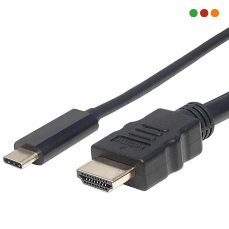 Cable USB C a HDMI | macho/macho 2,0 mts Manhattan
