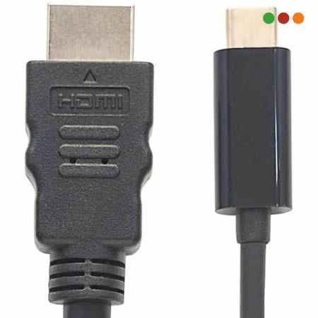 Cable USB C a HDMI | macho/macho 2,0 mts Manhattan - Imagen 3