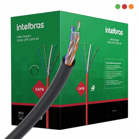 Cable UTP Cat 6 EXTERIOR / 100% Cobre / NEGRO / 305 mts. IG6CPR | Intelbras - Imagen 4