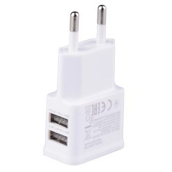Cargador 220v a USB H - Doble - 2 A - Blancos