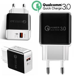 Cargador 220v a USB H - Quick Charg 3 A - Negro