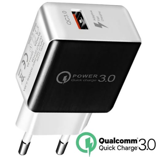 Cargador 220v a USB H - Quick Charg 3 A - Negro - Imagen 3