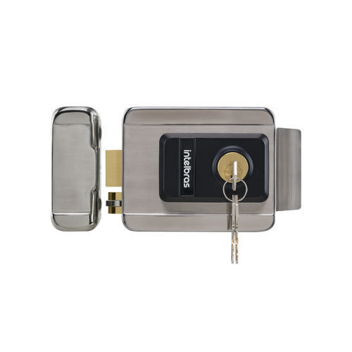 Cerraduras | Cerradura Electrica Cilindro FX2000 Inox. Con PULSADOR - INTELBRAS