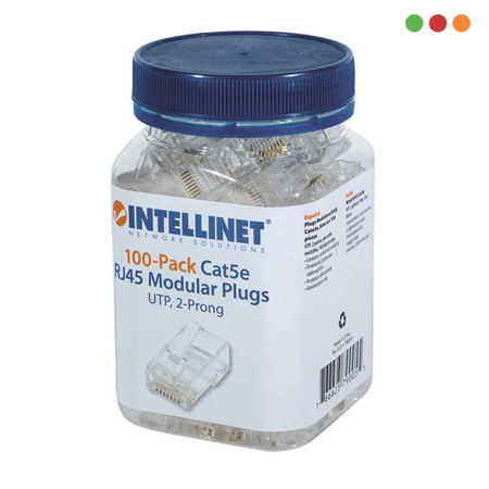 Conector / Ficha RJ45 Cat 5e Frasco x100 | Intellinet