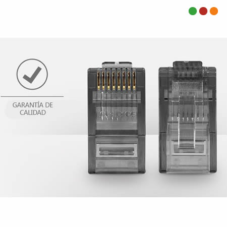 Conector / Ficha RJ45 Cat 5e / Pack x 20 CONEX 3000 | 50µ ORO - INTELBRAS - Imagen 2