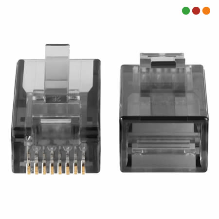 Conector / Ficha RJ45 Cat 5e / Pack x 20 CONEX 3000 | 50µ ORO - INTELBRAS - Imagen 3
