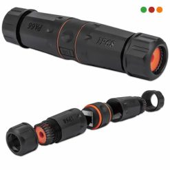 Conector / Ficha RJ45 Hembra / Hembra | CUPLA IP68 Cat 6 / Estanco - INTELLINET
