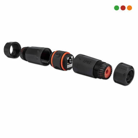 Conector / Ficha RJ45 Hembra / Hembra | CUPLA IP68 Cat 6 / Estanco - INTELLINET - Imagen 2