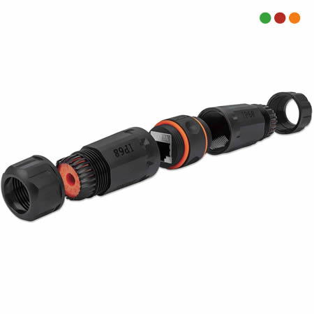 Conector / Ficha RJ45 Hembra / Hembra | CUPLA IP68 Cat 6 / Estanco - INTELLINET - Imagen 4