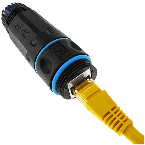 Conector / Ficha RJ45 Hembra / Hembra | CUPLA IP68 Cat 6 / Estanco - OEM - Imagen 2