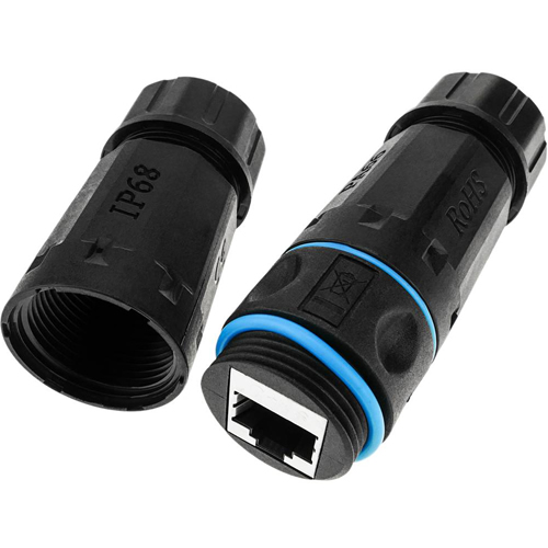 Conector / Ficha RJ45 Hembra / Hembra | CUPLA IP68 Cat 6 / Estanco - OEM - Imagen 3