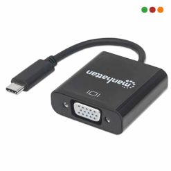 Conversor USB C macho a VGA hembra | MANHATTAN