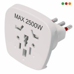 Electricidad | Adaptador Universal a 3 en Linea | Blanco VIVION