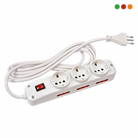 Electricidad | Alargue 3 x Schuko + 6 x 3enL / Cable 5 mts | VIVION