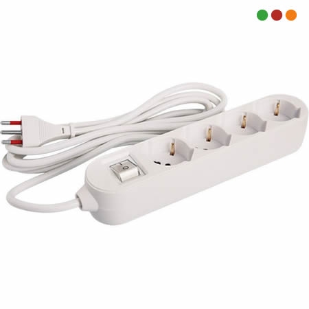 Electricidad | Alargue 4 x Schuko y 3enL / Cable 3 mts | VIVION