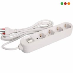 Electricidad | Alargue 4 x Schuko y 3enL / Cable 5 mts | VIVION