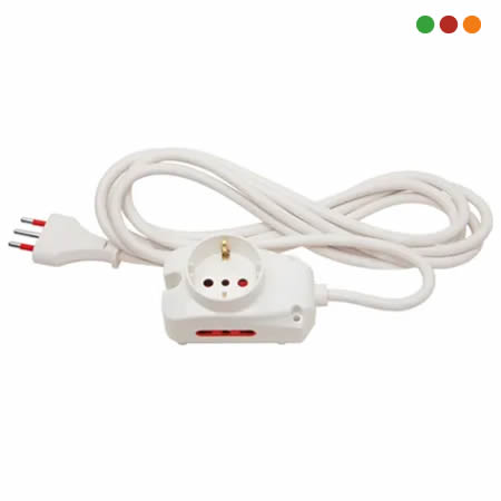 Electricidad | Alargue - 1 x Schuko + 2 x 3enL / Cable 3 mts | Vivion
