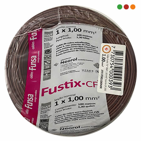 Electricidad | Cable 1 mm / Bobina 100 mts / Marron