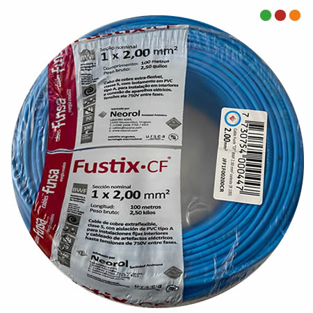 Electricidad | Cable 2 mm / Bobina 100 mts / Azul