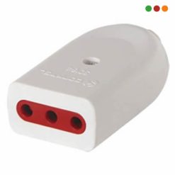Electricidad | Ficha Hembra 3 en Linea 10 Amp - BLANCA | VIVION