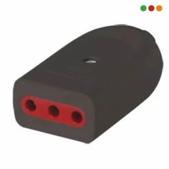 Electricidad | Ficha Hembra 3 en Linea 10 Amp - Negra | VIVION
