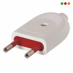 Electricidad | Ficha Macho 2 en Linea sin tierra 10 Amp - BLANCA | VIVION