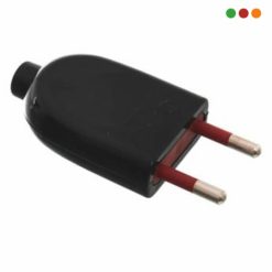 Electricidad | Ficha Macho 2 en Linea sin tierra 10 Amp - NEGRA | VIVION
